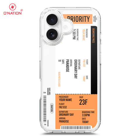 iPhone 17 Cover - Personalised Boarding Pass Ticket Series - 5 Designs - Clear Phone Case - Soft Silicon Borders