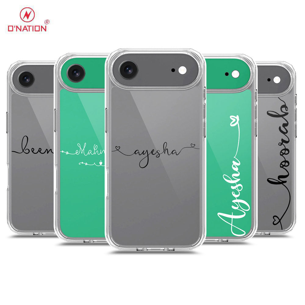 iPhone 17 Air Cover - Personalised Name Series - 8 Designs - Clear Phone Case - Soft Silicon Borders