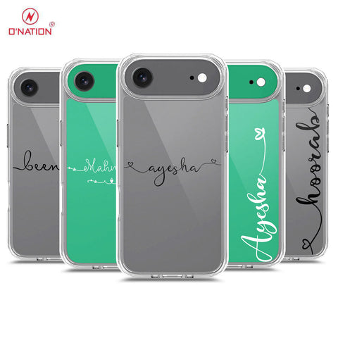 iPhone 17 Air Cover - Personalised Name Series - 8 Designs - Clear Phone Case - Soft Silicon Borders