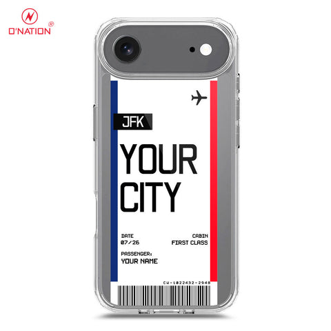 iPhone 17 Air Cover - Personalised Boarding Pass Ticket Series - 5 Designs - Clear Phone Case - Soft Silicon Borders