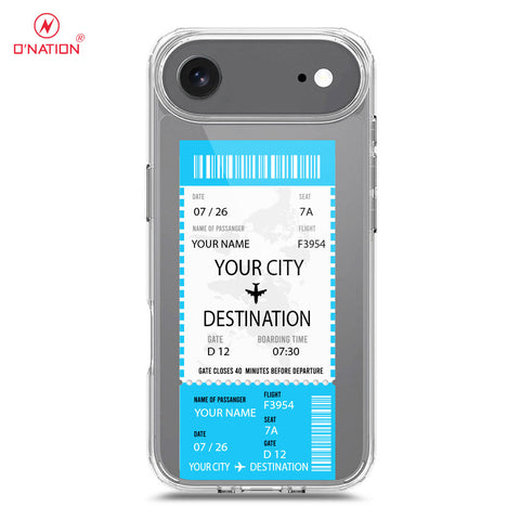 iPhone 17 Air Cover - Personalised Boarding Pass Ticket Series - 5 Designs - Clear Phone Case - Soft Silicon Borders
