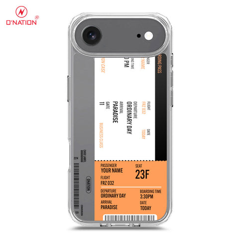 iPhone 17 Air Cover - Personalised Boarding Pass Ticket Series - 5 Designs - Clear Phone Case - Soft Silicon Borders