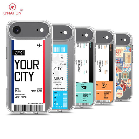 iPhone 17 Air Cover - Personalised Boarding Pass Ticket Series - 5 Designs - Clear Phone Case - Soft Silicon Borders