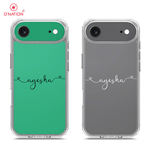 iPhone 17 Air Cover - Personalised Name Series - 8 Designs - Clear Phone Case - Soft Silicon Borders