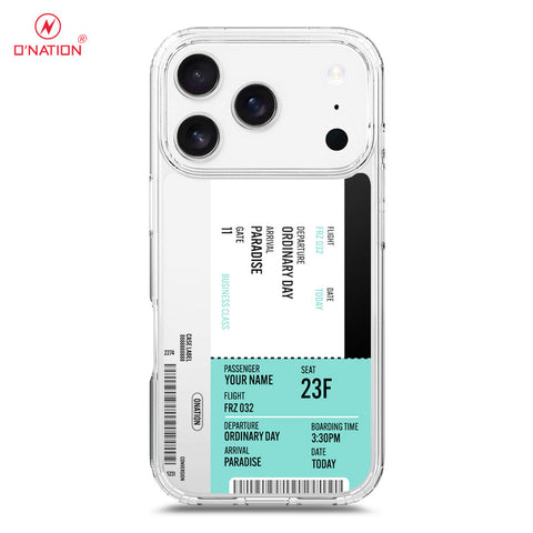 iPhone 17 Pro Cover - Personalised Boarding Pass Ticket Series - 5 Designs - Clear Phone Case - Soft Silicon Borders