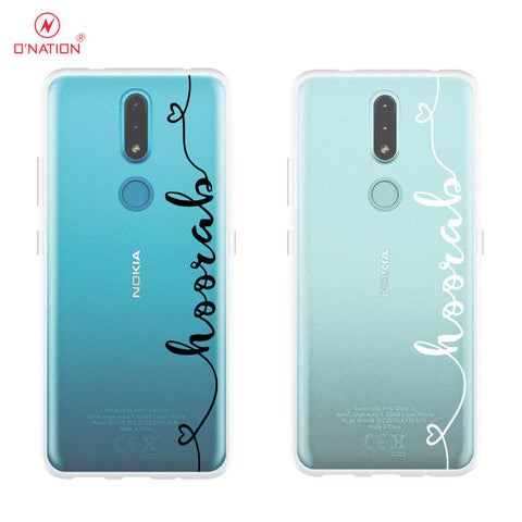 Nokia 2.4 Cover - Personalised Name Series - 8 Designs - Clear Phone Case - Soft Silicon Borders