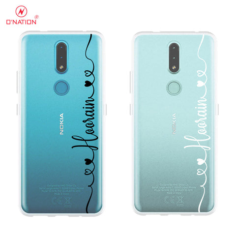 Nokia 2.4 Cover - Personalised Name Series - 8 Designs - Clear Phone Case - Soft Silicon Borders