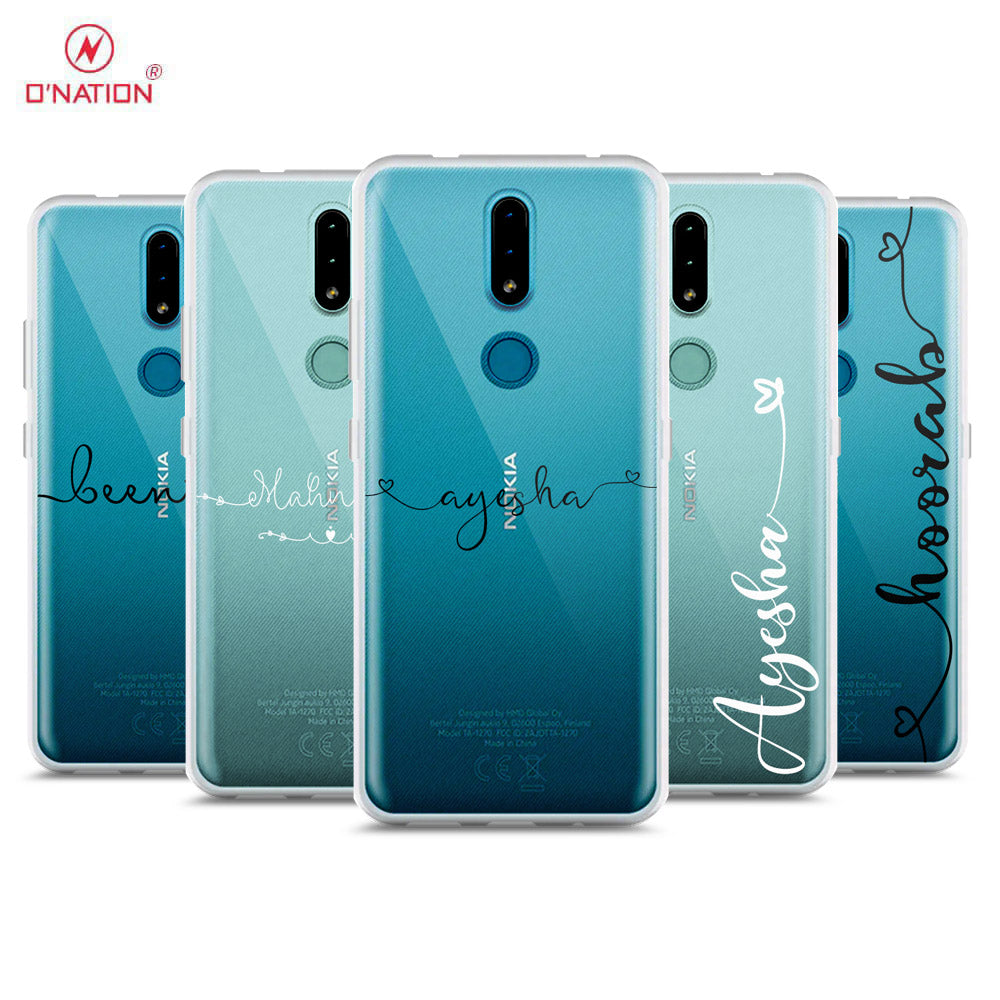 Nokia 2.4 Cover - Personalised Name Series - 8 Designs - Clear Phone Case - Soft Silicon Borders
