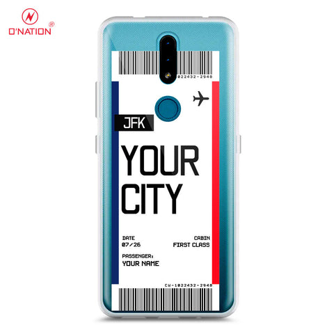 Nokia 2.4 Cover - Personalised Boarding Pass Ticket Series - 5 Designs - Clear Phone Case - Soft Silicon Borders
