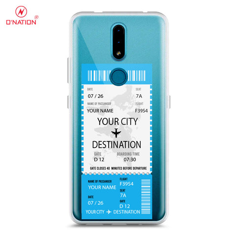Nokia 2.4 Cover - Personalised Boarding Pass Ticket Series - 5 Designs - Clear Phone Case - Soft Silicon Borders