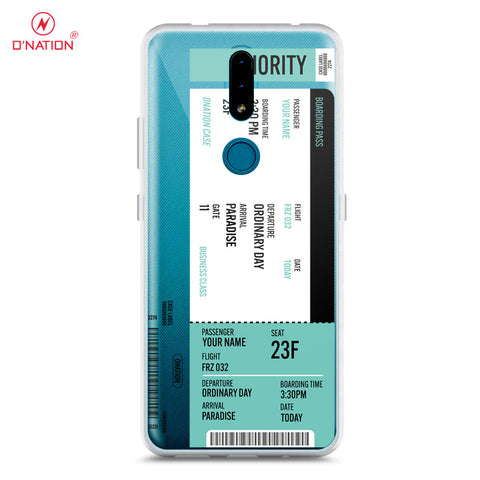Nokia 2.4 Cover - Personalised Boarding Pass Ticket Series - 5 Designs - Clear Phone Case - Soft Silicon Borders
