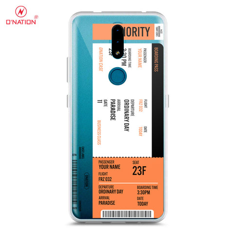 Nokia 2.4 Cover - Personalised Boarding Pass Ticket Series - 5 Designs - Clear Phone Case - Soft Silicon Borders