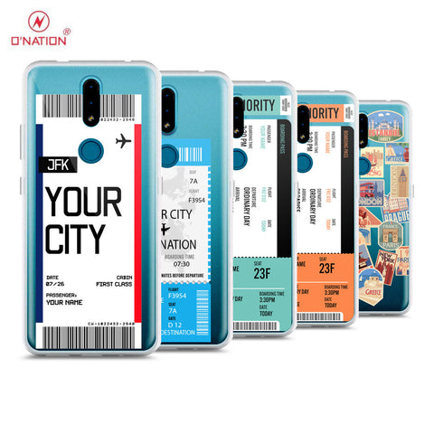 Nokia 2.4 Cover - Personalised Boarding Pass Ticket Series - 5 Designs - Clear Phone Case - Soft Silicon Borders