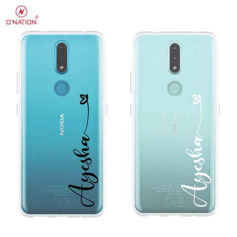 Nokia 2.4 Cover - Personalised Name Series - 8 Designs - Clear Phone Case - Soft Silicon Borders