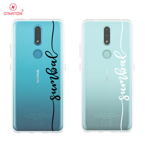 Nokia 2.4 Cover - Personalised Name Series - 8 Designs - Clear Phone Case - Soft Silicon Borders