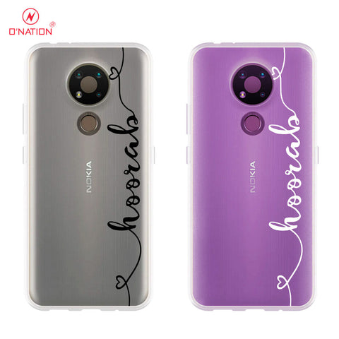 Nokia 3.4 Cover - Personalised Name Series - 8 Designs - Clear Phone Case - Soft Silicon Borders