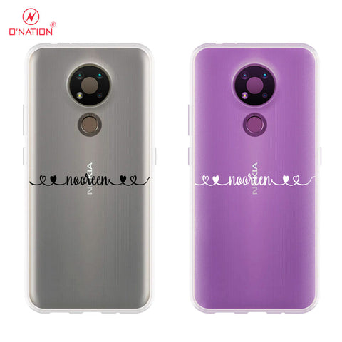 Nokia 3.4 Cover - Personalised Name Series - 8 Designs - Clear Phone Case - Soft Silicon Borders
