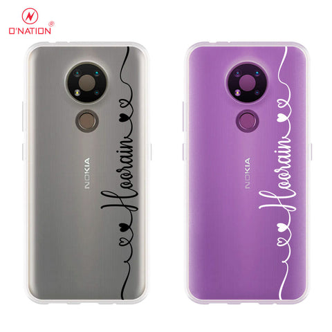 Nokia 3.4 Cover - Personalised Name Series - 8 Designs - Clear Phone Case - Soft Silicon Borders