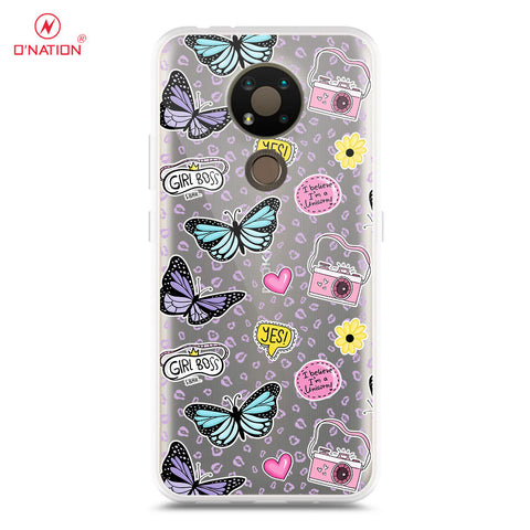 Nokia 3.4 Cover - O'Nation Butterfly Dreams Series - 9 Designs - Clear Phone Case - Soft Silicon Borders