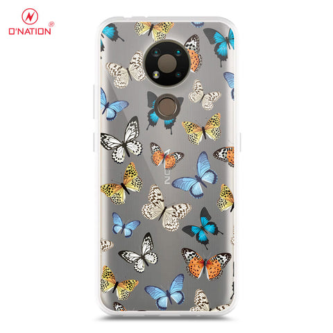 Nokia 3.4 Cover - O'Nation Butterfly Dreams Series - 9 Designs - Clear Phone Case - Soft Silicon Borders