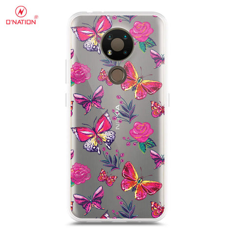 Nokia 3.4 Cover - O'Nation Butterfly Dreams Series - 9 Designs - Clear Phone Case - Soft Silicon Borders