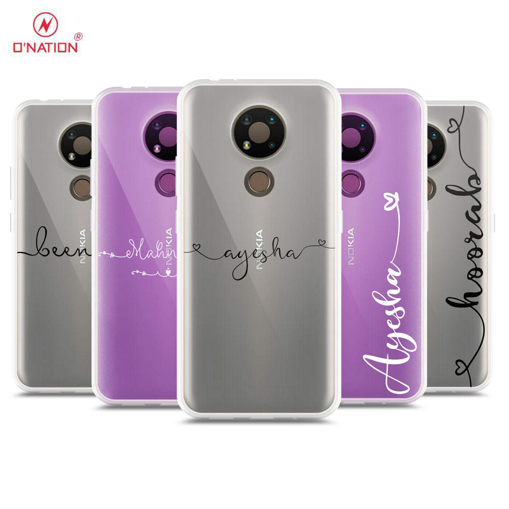 Nokia 3.4 Cover - Personalised Name Series - 8 Designs - Clear Phone Case - Soft Silicon Borders