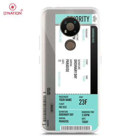 Nokia 3.4 Cover - Personalised Boarding Pass Ticket Series - 5 Designs - Clear Phone Case - Soft Silicon Borders