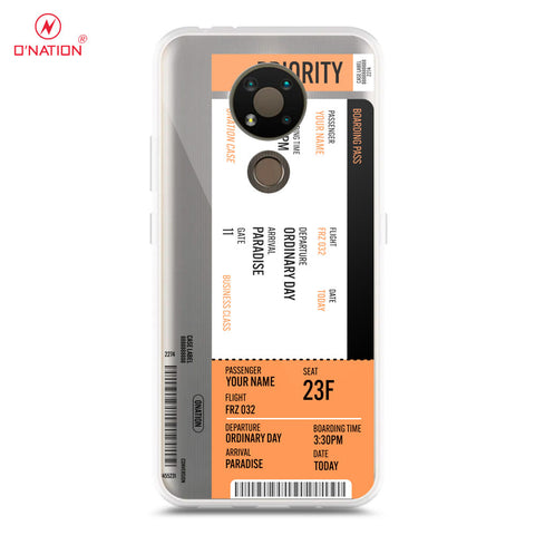 Nokia 3.4 Cover - Personalised Boarding Pass Ticket Series - 5 Designs - Clear Phone Case - Soft Silicon Borders