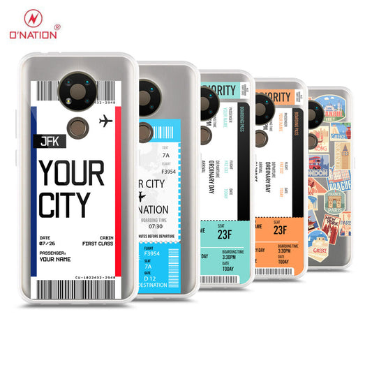 Nokia 3.4 Cover - Personalised Boarding Pass Ticket Series - 5 Designs - Clear Phone Case - Soft Silicon Borders