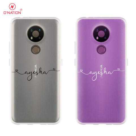 Nokia 3.4 Cover - Personalised Name Series - 8 Designs - Clear Phone Case - Soft Silicon Borders