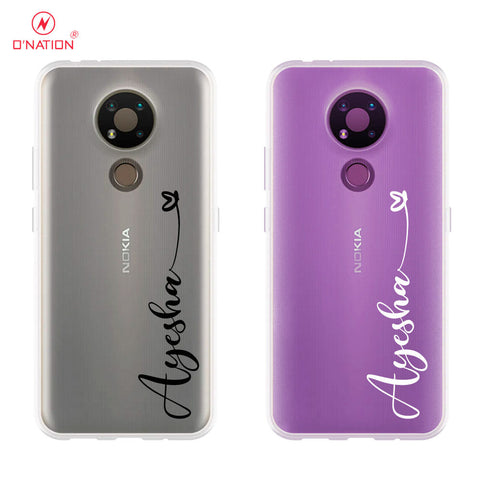 Nokia 3.4 Cover - Personalised Name Series - 8 Designs - Clear Phone Case - Soft Silicon Borders