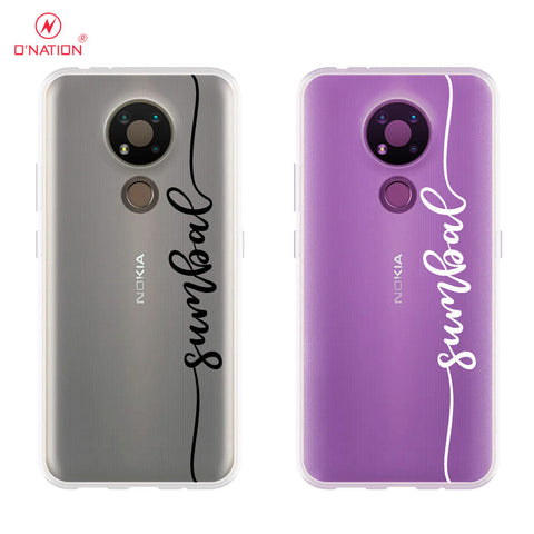 Nokia 3.4 Cover - Personalised Name Series - 8 Designs - Clear Phone Case - Soft Silicon Borders