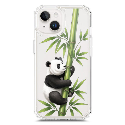 iPhone 15 Plus Cover -Dreamy Panda Series - Clear Phone Case - Soft Silicon Borders