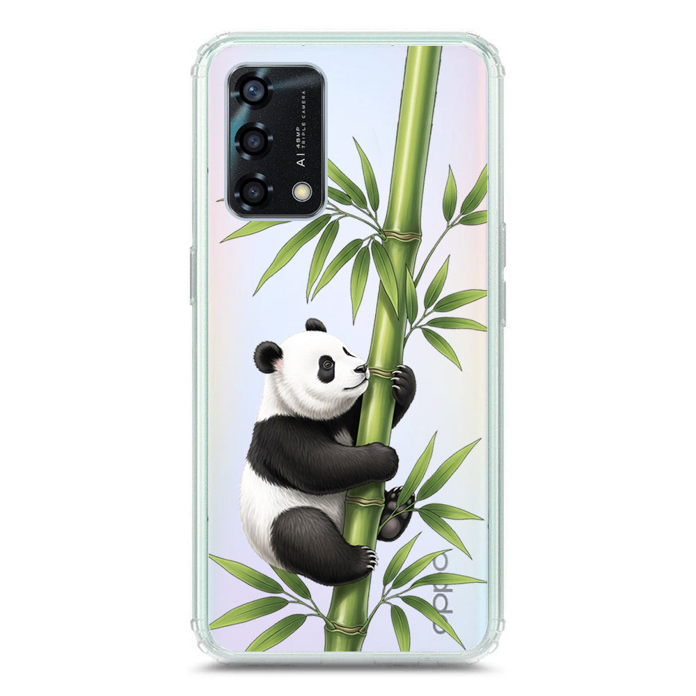 Oppo F19 Cover -Dreamy Panda Series - Clear Phone Case - Soft Silicon Borders