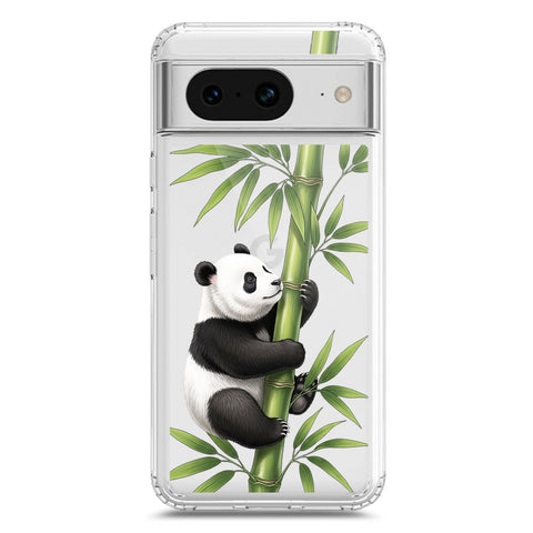 Google Pixel 8 Cover -Dreamy Panda Series - Clear Phone Case - Soft Silicon Borders