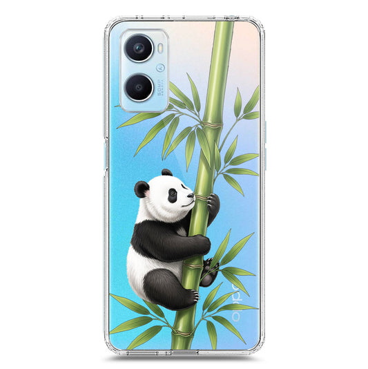 Oppo A96 4G Cover -Dreamy Panda Series - Clear Phone Case - Soft Silicon Borders