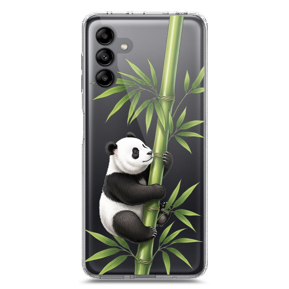 Samsung Galaxy A04s Cover -Dreamy Panda Series - Clear Phone Case - Soft Silicon Borders