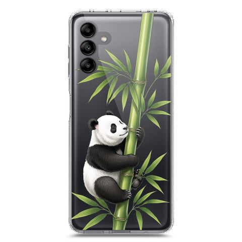 Samsung Galaxy A04s Cover -Dreamy Panda Series - Clear Phone Case - Soft Silicon Borders