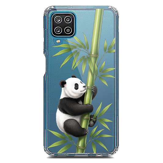 Samsung Galaxy A12 Cover -Dreamy Panda Series - Clear Phone Case - Soft Silicon Borders