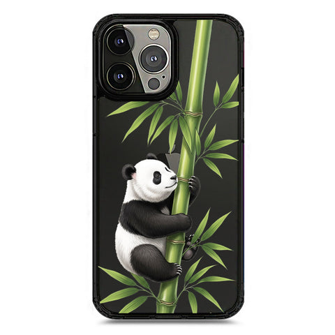 iPhone 13 Pro Max - Black - Cover -Dreamy Panda Series - Clear Phone Case - Soft Silicon Borders
