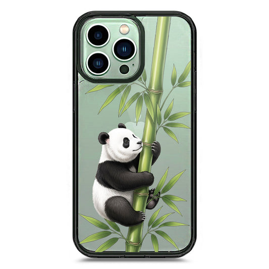 iPhone 14 Pro Max - Black - Cover -Dreamy Panda Series - Clear Phone Case - Soft Silicon Borders