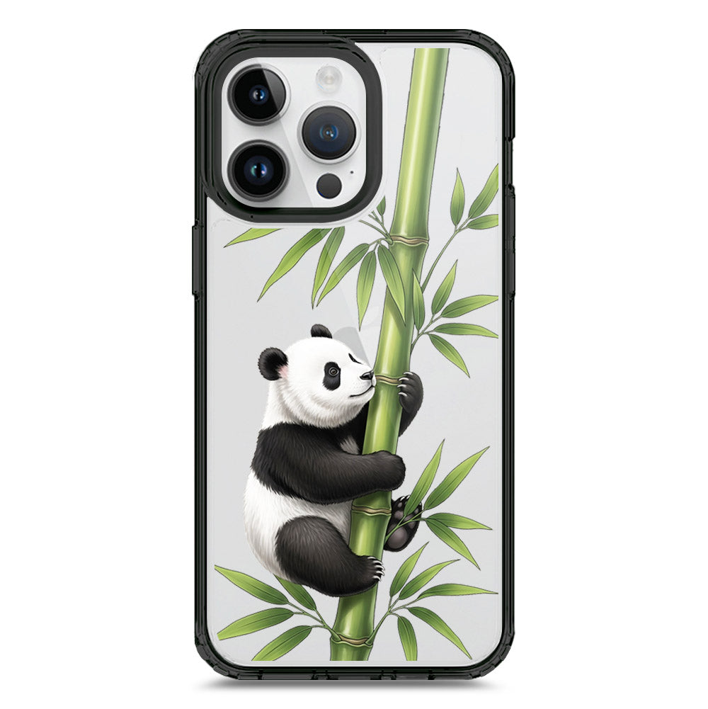 iPhone 15 Pro Max - Black - Cover -Dreamy Panda Series - Clear Phone Case - Soft Silicon Borders