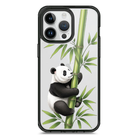 iPhone 15 Pro Max - Black - Cover -Dreamy Panda Series - Clear Phone Case - Soft Silicon Borders