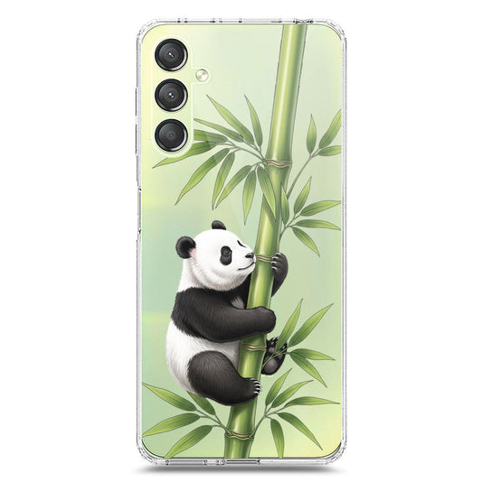 Samsung Galaxy A24 4G Cover -Dreamy Panda Series - Clear Phone Case - Soft Silicon Borders