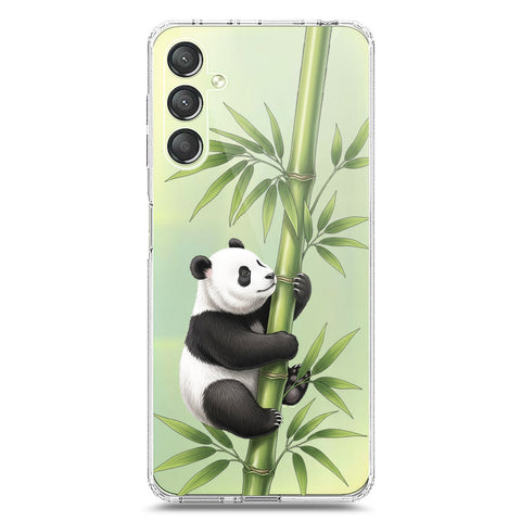 Samsung Galaxy A25 5G Cover -Dreamy Panda Series - Clear Phone Case - Soft Silicon Borders