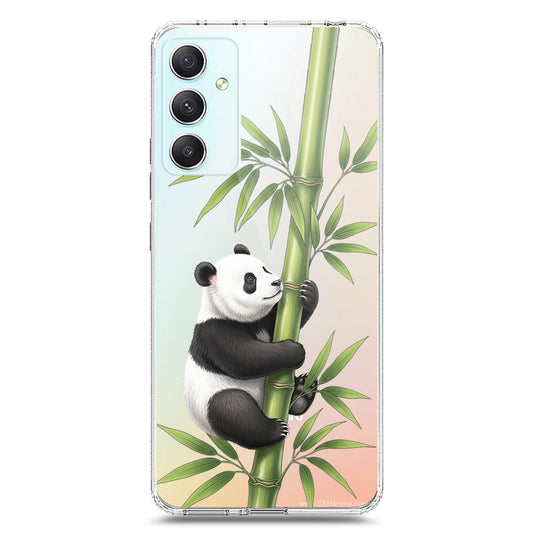 Samsung Galaxy A34 5G Cover -Dreamy Panda Series - Clear Phone Case - Soft Silicon Borders