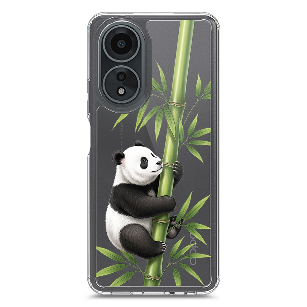Oppo A58 4G Cover -Dreamy Panda Series - Clear Phone Case - Soft Silicon Borders