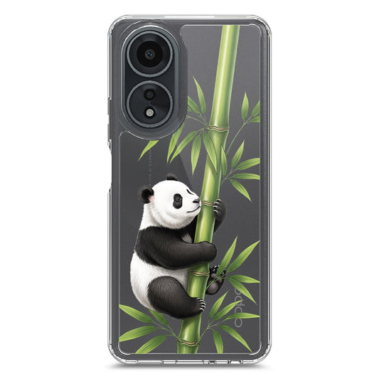 Oppo A58 4G Cover -Dreamy Panda Series - Clear Phone Case - Soft Silicon Borders