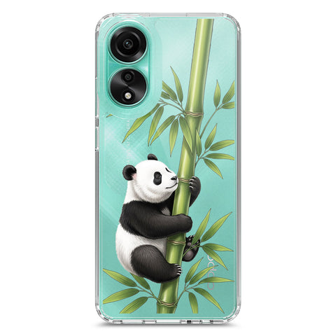 Oppo A78 4G Cover -Dreamy Panda Series - Clear Phone Case - Soft Silicon Borders
