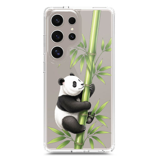 Samsung Galaxy S24 Ultra Cover -Dreamy Panda Series - Clear Phone Case - Soft Silicon Borders